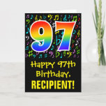 [ Thumbnail: 97th Birthday: Colorful Music Symbols + Rainbow 97 Card ]