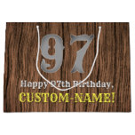 [ Thumbnail: 97th Birthday: Country Western Inspired Look, Name Gift Bag ]