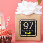 [ Thumbnail: 97th Birthday: Floral Flowers Number, Custom Name Sticker ]