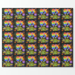 [ Thumbnail: 97th Birthday: Fun Fireworks, Rainbow Look # “97” Wrapping Paper ]