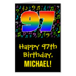 [ Thumbnail: 97th Birthday: Fun Music Symbols + Rainbow # 97 Card ]