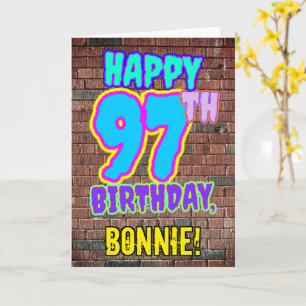97th Birthday - Fun, Urban Graffiti Inspired Look Card