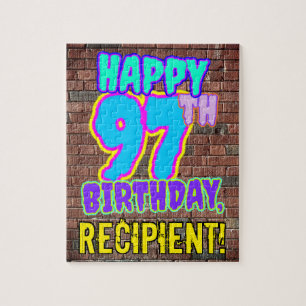 97th Birthday ~ Fun, Urban Graffiti Inspired Look Jigsaw Puzzle