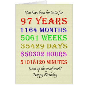 97th Birthday Milestones Cards