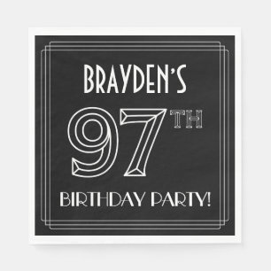 97th Birthday Party: Art Deco Style + Custom Name Napkins