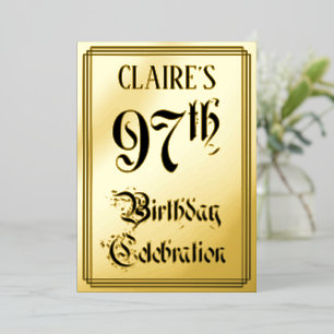 97th Birthday Party — Elegant Script + Custom Name Foil Invitation