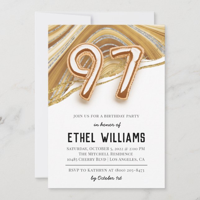 97th Birthday Party Invitation (Front)