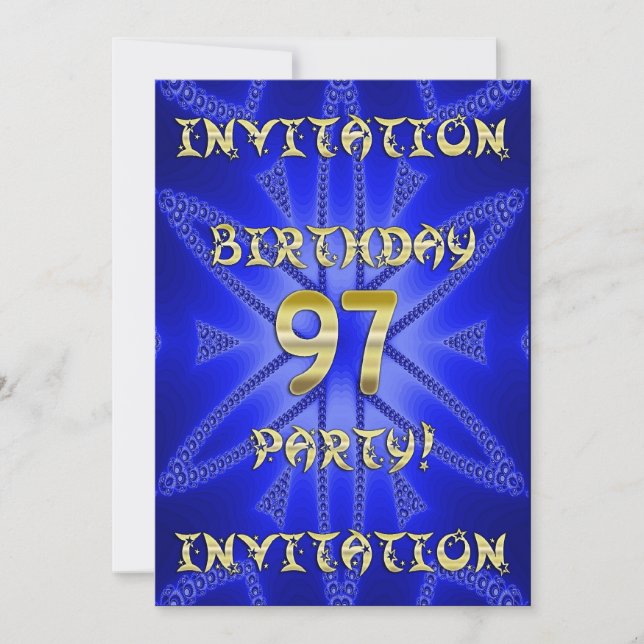 97th Birthday party invitation (Front)