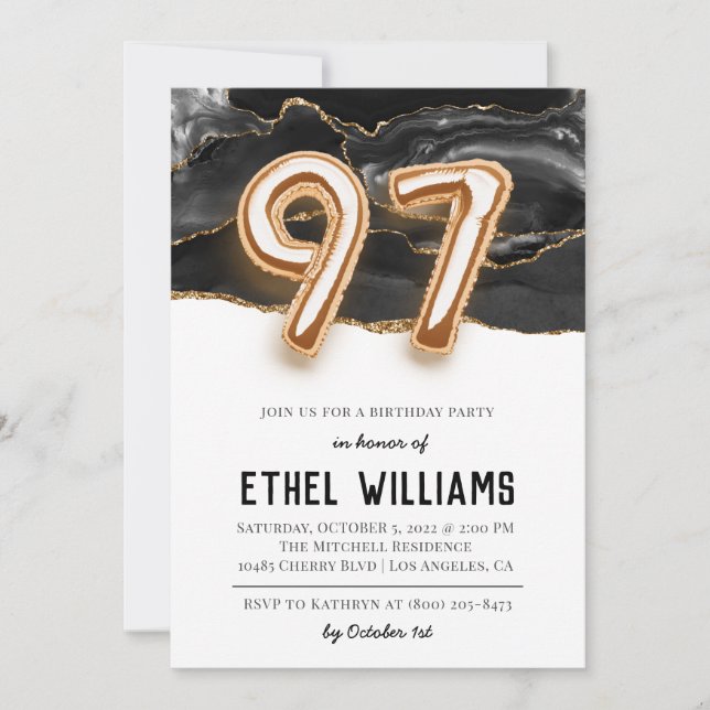 97th Birthday Party Invitation (Front)