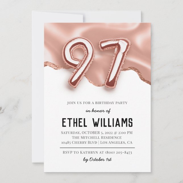 97th Birthday Party Invitation (Front)