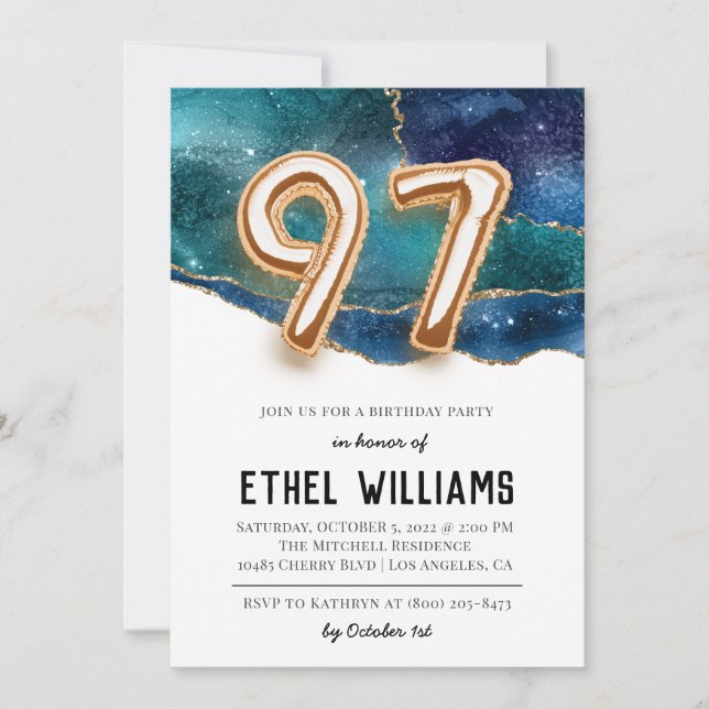 97th Birthday Party Invitation (Front)