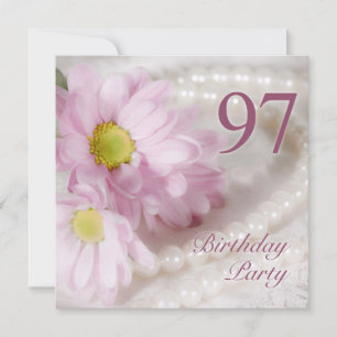 97th Birthday party invitation with daisies