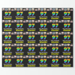 [ Thumbnail: 97th Birthday: Rainbow “97“; Custom Photos & Name Wrapping Paper ]