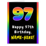[ Thumbnail: 97th Birthday: Rainbow Spectrum # 97, Custom Name Card ]