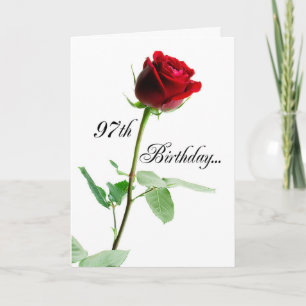 97th Birthday Red Rose Card