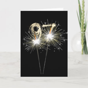 97th Birthday Sparklers on Black Card
