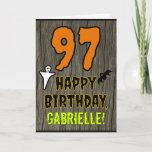 [ Thumbnail: 97th Birthday: Spooky Halloween Theme, Custom Name Card ]