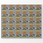 97th Birthday: Spooky Halloween Theme, Custom Name Wrapping Paper<br><div class="desc">This spooky and scary Halloween birthday themed wrapping paper design features a large number "97". It also features the message "HAPPY BIRTHDAY, ", plus a custom name. There are also depictions of a ghost and a bat on the front. Wrapping paper like this might be fun to use when wrapping...</div>