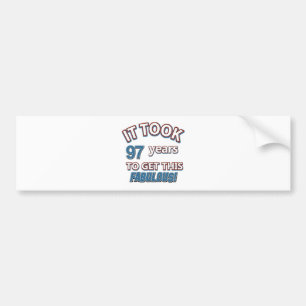 97th year birthday designs bumper sticker