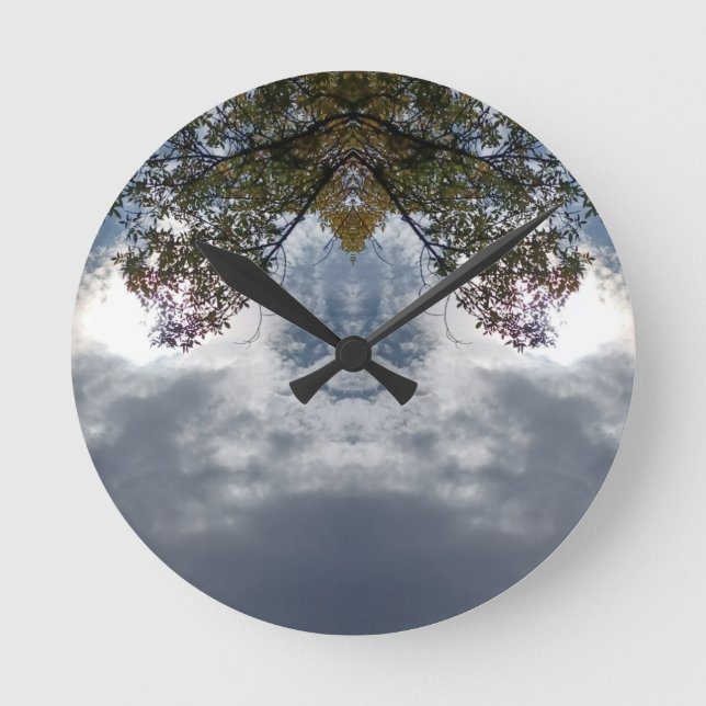 97Z Unique Colorful Abstract Nature Round Clock (Front)
