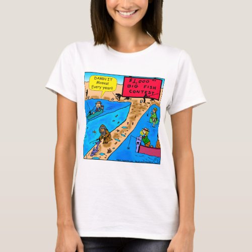 980 Moses fishing contest cartoon T_Shirt
