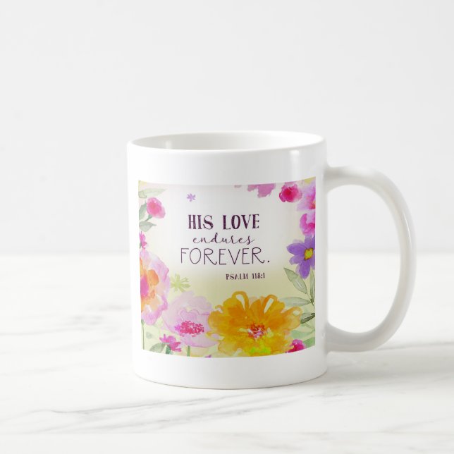 982.his love endures forever coffee mug (Right)