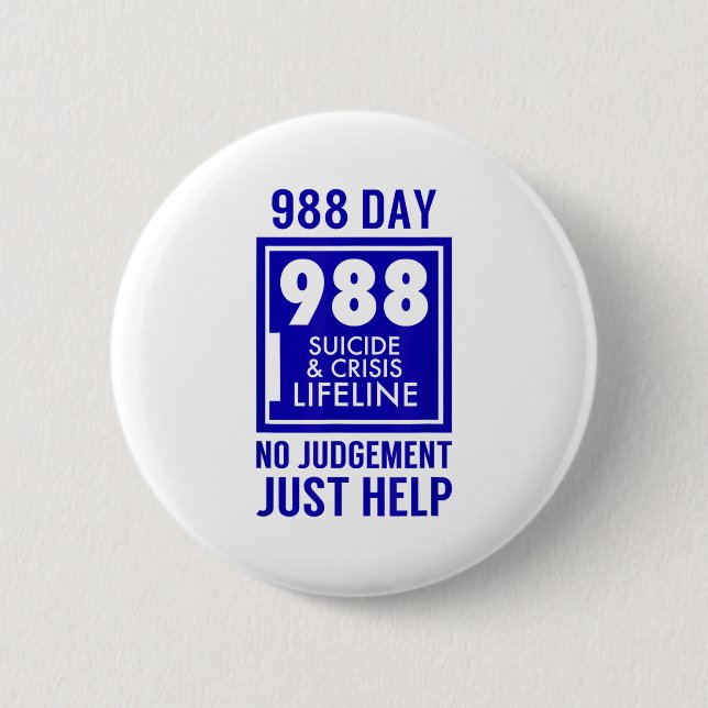 988 Day - September 8 - Suicide Prevention Awarene Button (Front)