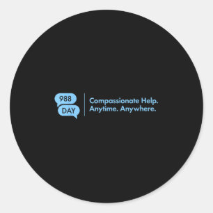 988 Day - Suprt Suicide Prevention 9_8 988 Day Classic Round Sticker