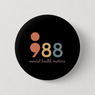988 Mental Health S Awareness Semicolon For Button