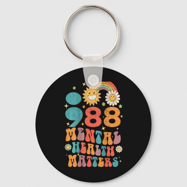 988 Mental Health S Suicide Prevention Retro  Keychain (Front)