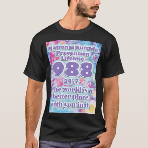 988 National Suicide Prevention Lifeline Tie Die S T_Shirt