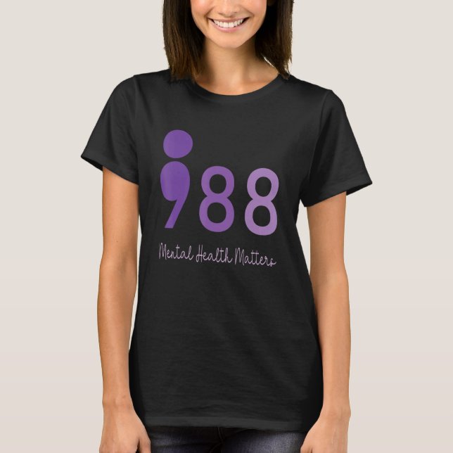 988 Semicolon Mental Health Matters Suicide Preven T-Shirt (Front)