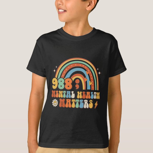 988 Semicolon Mental Health Matters Suicide Preven T-Shirt (Front)