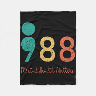 988 Semicolon Mental Health Problems Suicide Preve Fleece Blanket