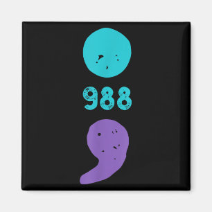 988 Semicolon Mental Health S Suicide Prevention Magnet