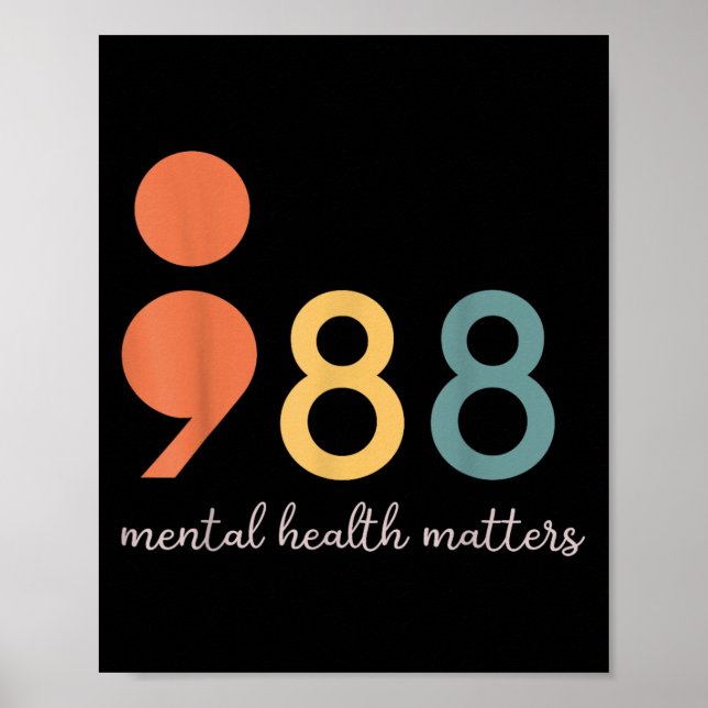 988 Semicolon Mental Health S Suicide Prevention  Poster (Front)