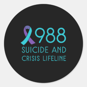 988 Shirt - Suicide Prevention 988 Shirt Classic Round Sticker