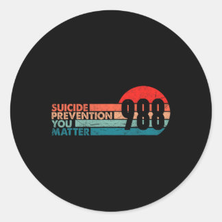 988 Shirt Suicide Prevention Lifeline 988 Awarenes Classic Round Sticker
