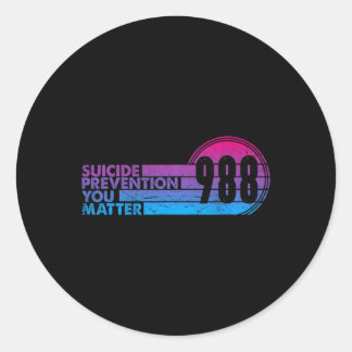 988 Shirt Suicide Prevention Lifeline 988 Awarenes Classic Round Sticker