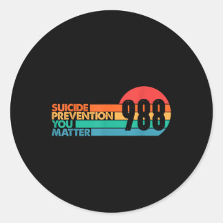 988 Shirt Suicide Prevention Lifeline 988 Awarenes Classic Round Sticker