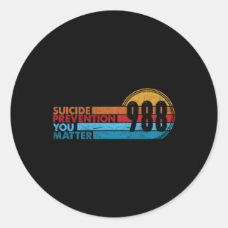 988 Shirt Suicide Prevention Lifeline 988 Awarenes Classic Round Sticker