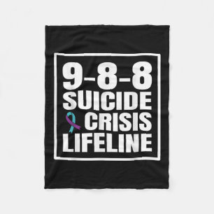 988 Suicide And Crisis Lifeline Suicide Prevention Fleece Blanket