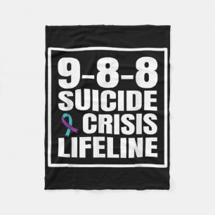 988 Suicide And Crisis Lifeline Suicide Prevention Fleece Blanket
