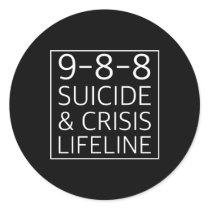 988 Suicide Awareness Crisis Lifeline 988 Classic Round Sticker