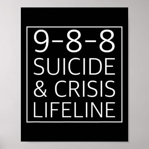 988 _ Suicide Awareness Crisis Lifeline 988 Poster