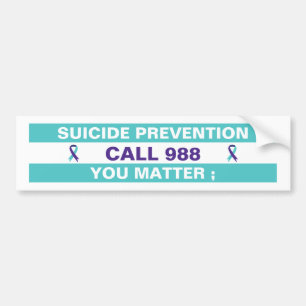 988 Suicide Hotline Prevention Mental Health Bumper Sticker