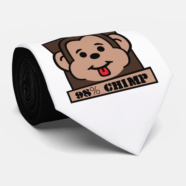 98% Chimp, Chimpanzee Neck Tie (Rolled)