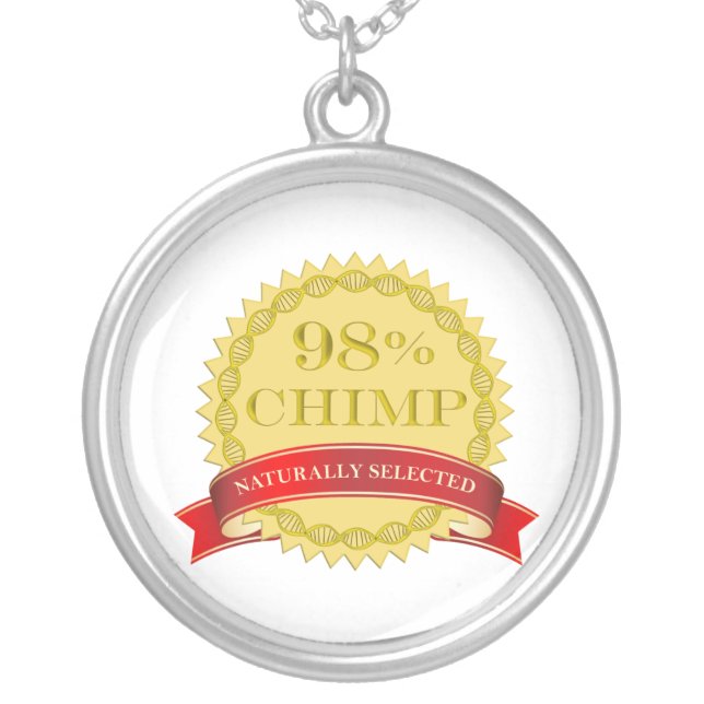 98% Chimp - Naturally Selected Silver Plated Necklace (Front)