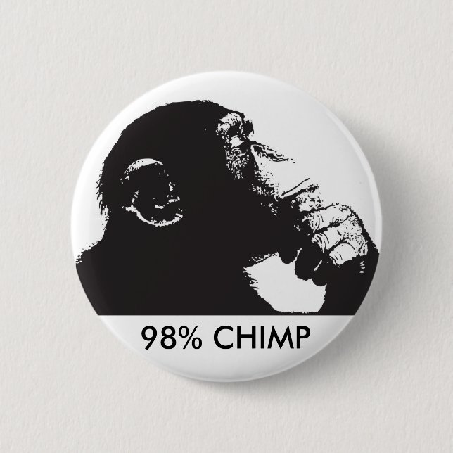 98% CHIMP PINBACK BUTTON (Front)
