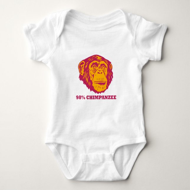 98% Chimpanzee Baby Bodysuit (Front)